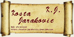 Kosta Jaraković vizit kartica